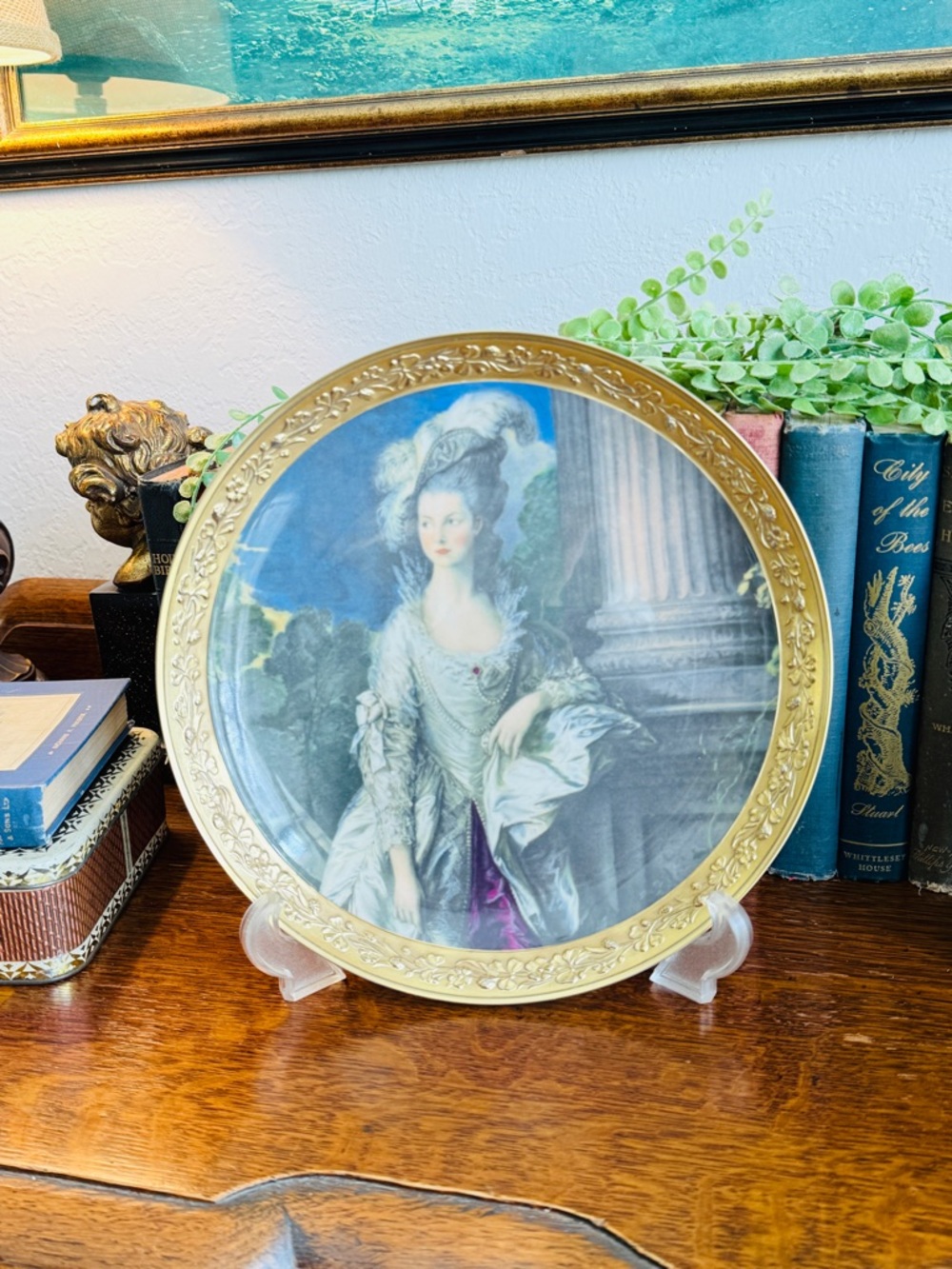 Gorham Gold Framed Portrait Plate with “Honorable Mrs. Graham”1777 - Picture 3 of 11